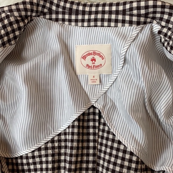 Brooks Brothers Red Fleece black & cream seersucker checkered blazer Size 4 - Picture 9 of 13